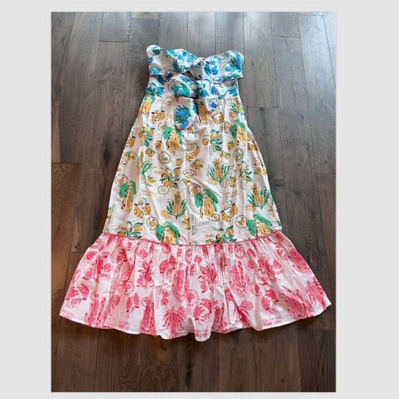 FARM Rio Strapless Tropical Print Dress - Picture 4 of 10